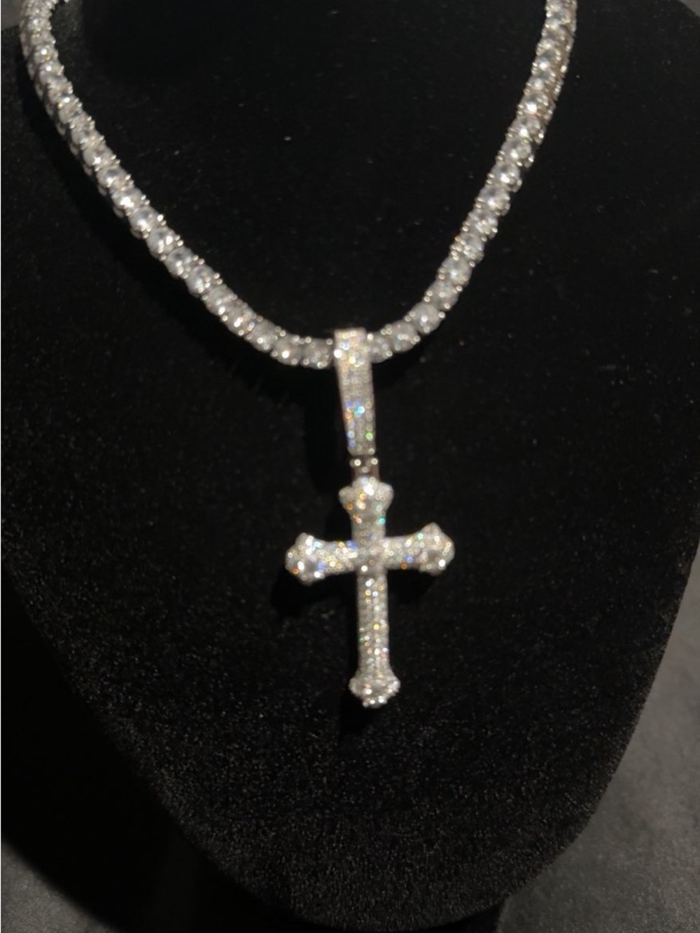 S925 Silver VVS1 Moissanite Cross Pendant Only